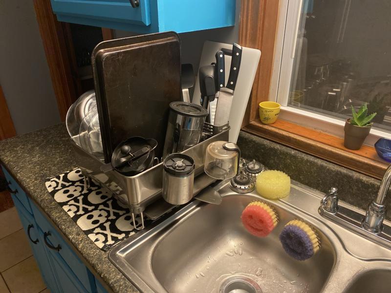 simplehuman® Compact Stainless Steel Frame Dish Rack Bed Bath and Beyond Canada