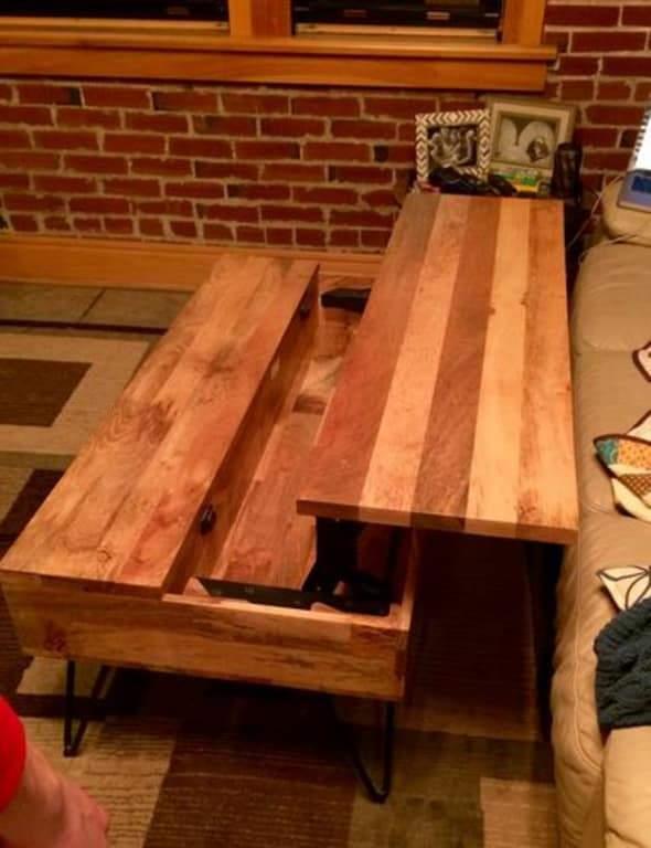 Simpli Home Hunter Solid Mango Wood Lift Top Coffee Table in Ebony