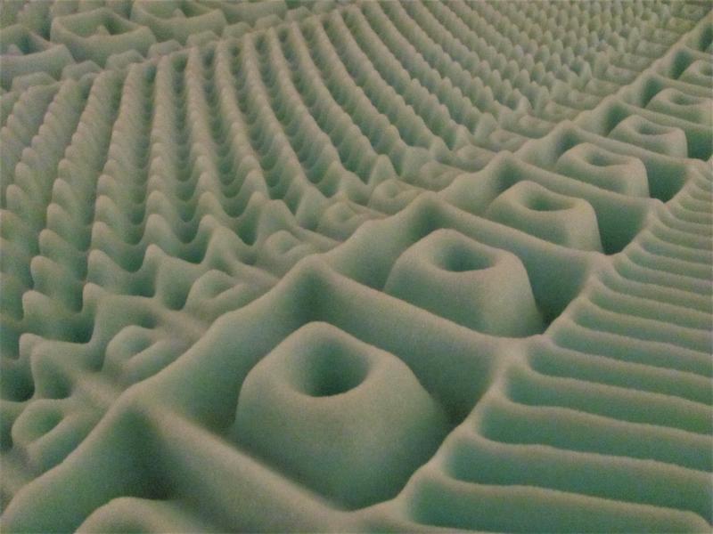 This is a close up of all the dips and peaks in the mattress topper which makes it unique for contouring to your body.