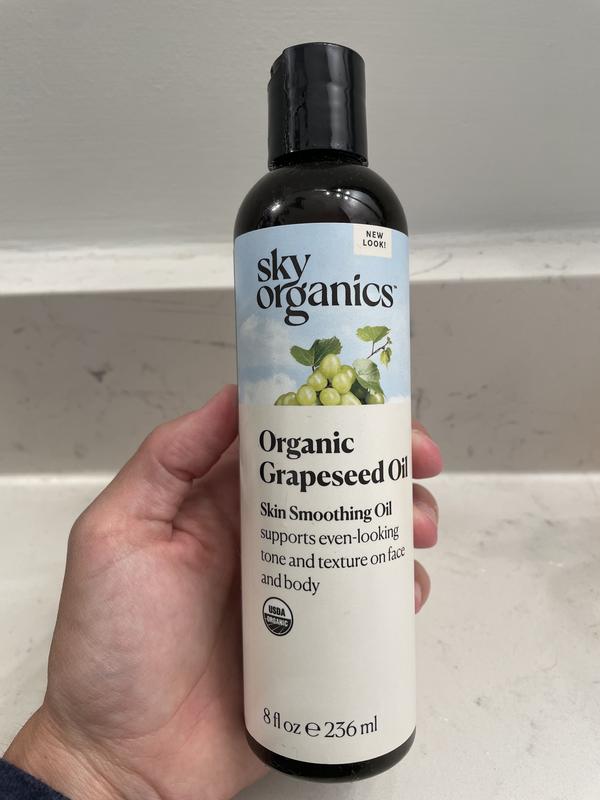 Sky Organics Organic Grapeseed Oil for Face, 100% Pure & Cold-Pressed USDA  Certified Organic to Moisturize, Clarify & Brighten, 1 Fl Oz