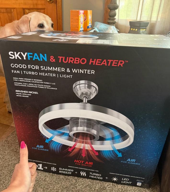 SKYX SkyFan Aluminum 4-Blade 24in LED Fandelier with Built-in Turbo ...