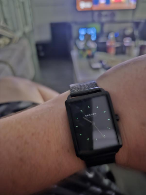 [関税込/国内発送] SKAGEN 腕時計 SKW6928 ブラック ステンレス Hagen Three-Hand Black Stainless Steel Mesh Watch SKW6928