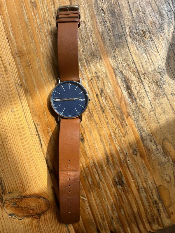 Skagen Signatur Three-Hand Cherry Wood Leather Watch SKW6860 - Skagen