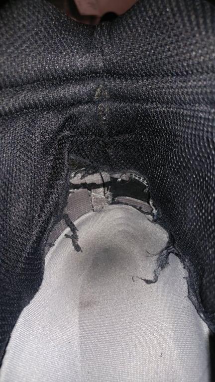 INSIDE HEEL BACKING COMING APART