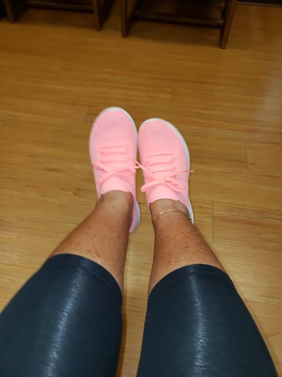Coral colored Sketchers so Comfy!