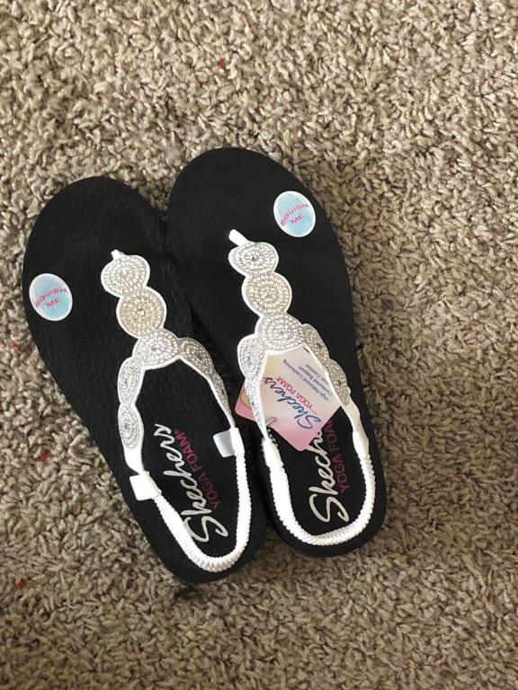 Skechers Meditation Sling Back Sandals Stars Sparkle QVC