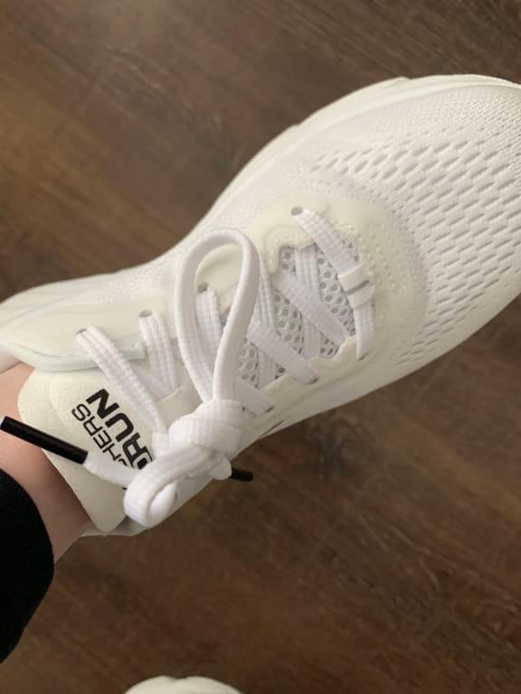 You can see the differing "whites"