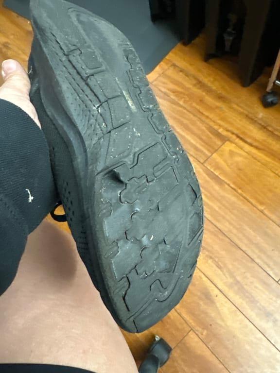 Bottom, literally peeling off