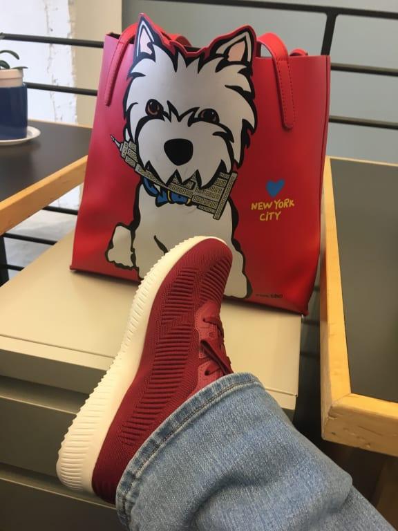 Red shoes means red bag