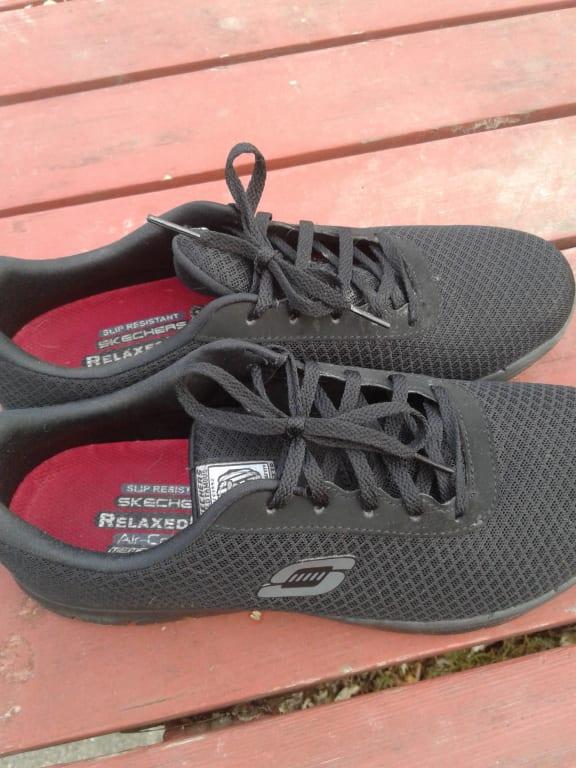 Skechers Women s Work Relaxed Fit Ghenter Bronaugh Slip Resistant Athletic Work Sneakers from Finish Line Macy s