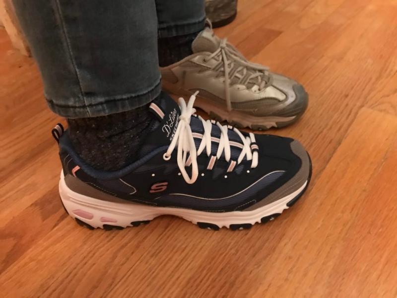 Showing my old pair on 1 foot and the new pair on the other