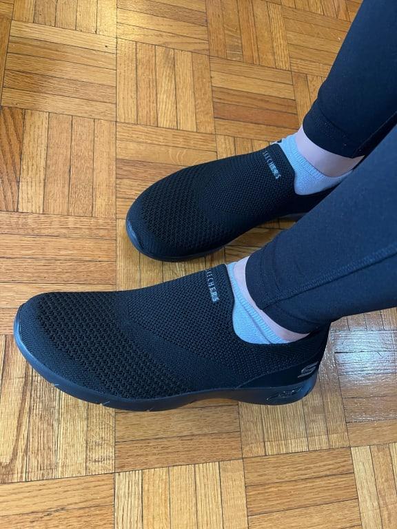 Trying on my new shoes