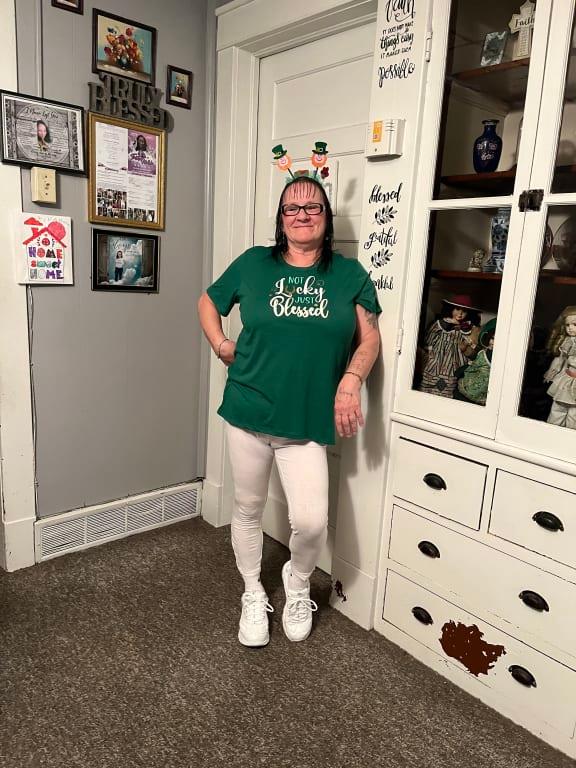 wearing the sneakers i ordered from scethers