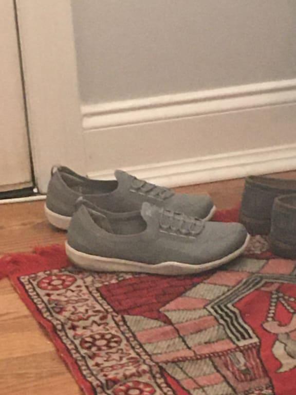 at home on the shoe rug