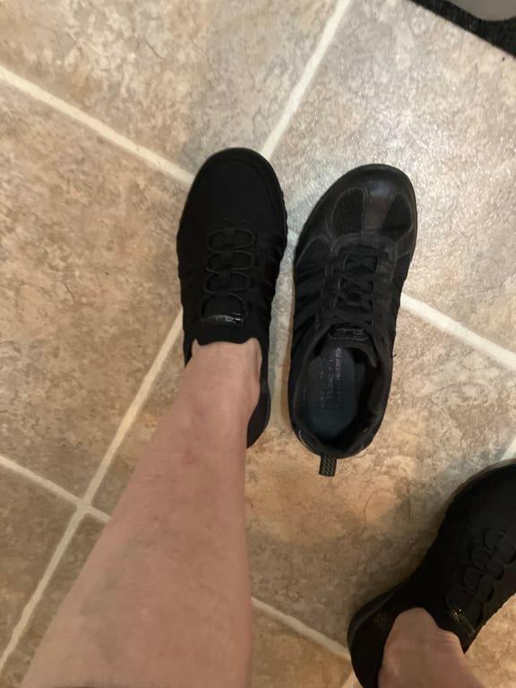 This is my old pair of sketchers beside my new shoe. You can see the size differende