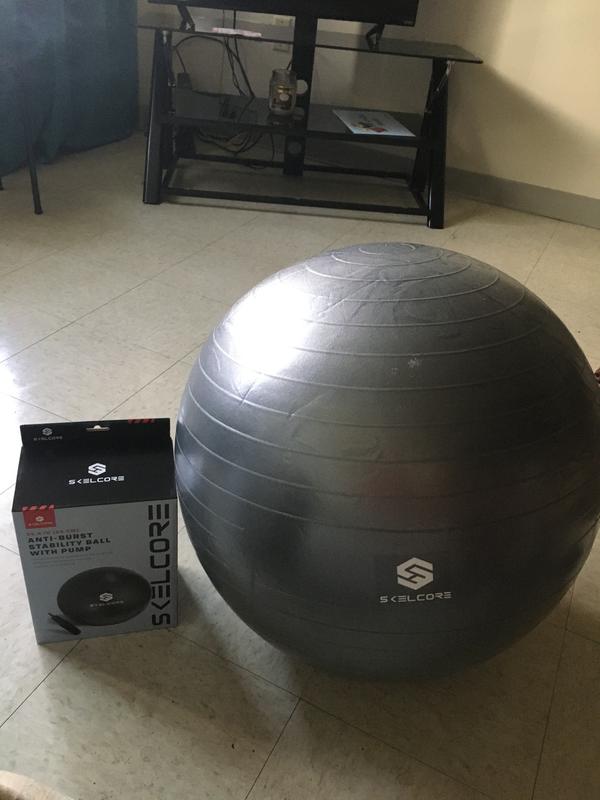 Skelcore Gray 65cm Stability Exercise Ball - Anti-Burst PVC, BPA