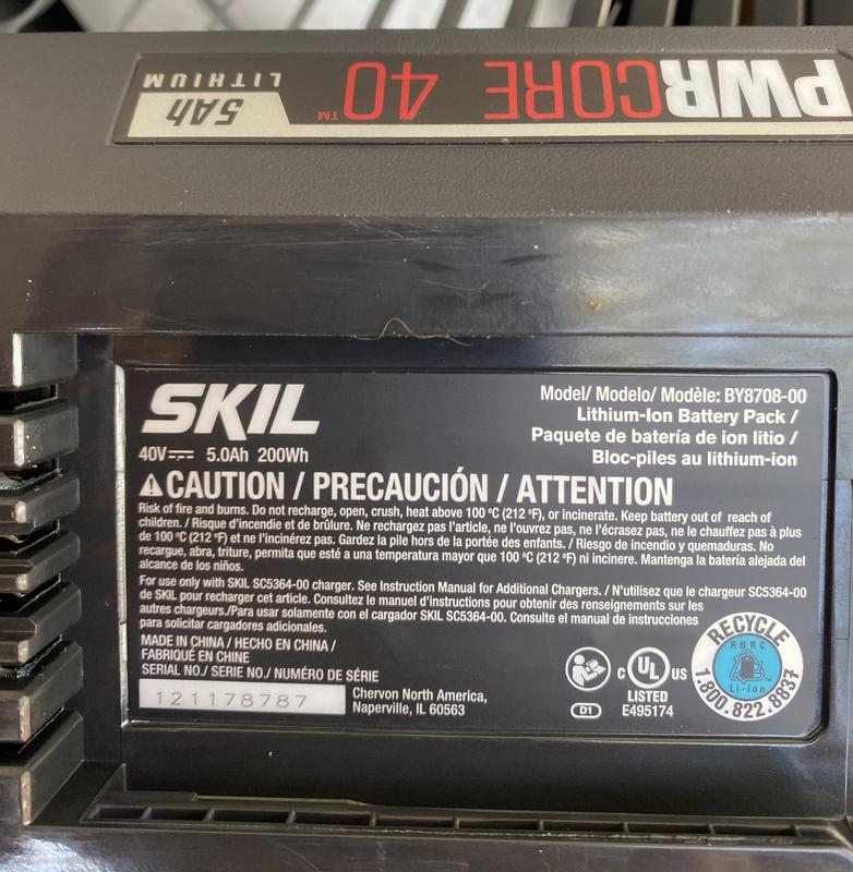 SKIL 40 -Volt, 5 Ah 1 -Pack Lithium Ion (Li-ion) Battery in the ...