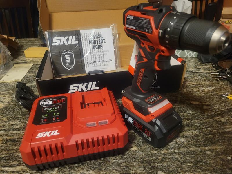 Another view of the SKIL - PWR CORE 20™ Brushless 20V 1/2 IN. Compact Hammer Drill Kit