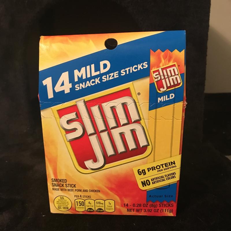 Slim Jim Original Snack Size Stick, 0.28 oz Meat Snacks, 26 Count Box