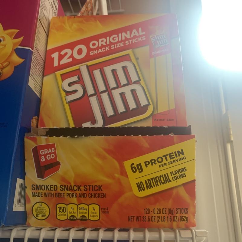 Slim Jim Original Snack Stick 3/$1.00, 0.28 oz, 120 Count (JERKYS)