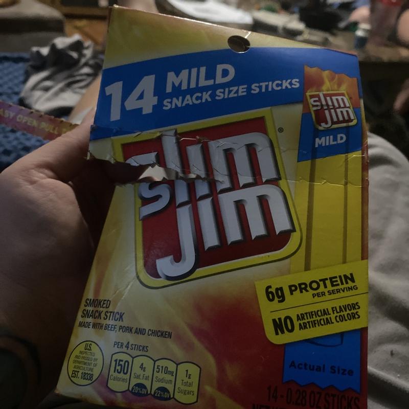 Slim Jim Original Snack Size Stick, 0.28 oz Meat Snacks, 26 Count Box