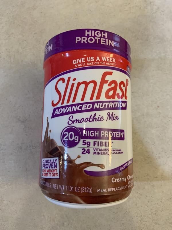 Slimfast Advanced Nutrition Creamy Chocolate High Protein Smoothie - 11.01 oz canister