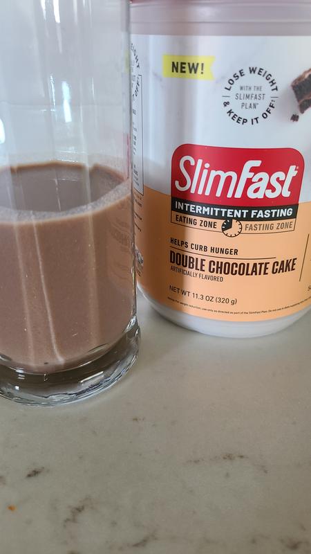 Slimfast Intermittent Fasting Snack Shake Mix, Double Chocolate Cake - 11.3 oz