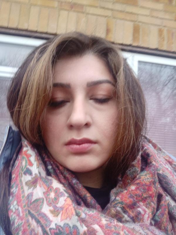 On my eyes and cheek