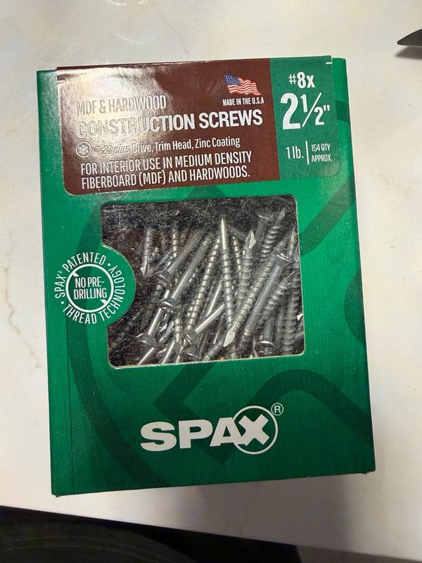 SPAX 8 x 2-1/2-in Zinc-Plated Multi-Material Interior Wood Screws