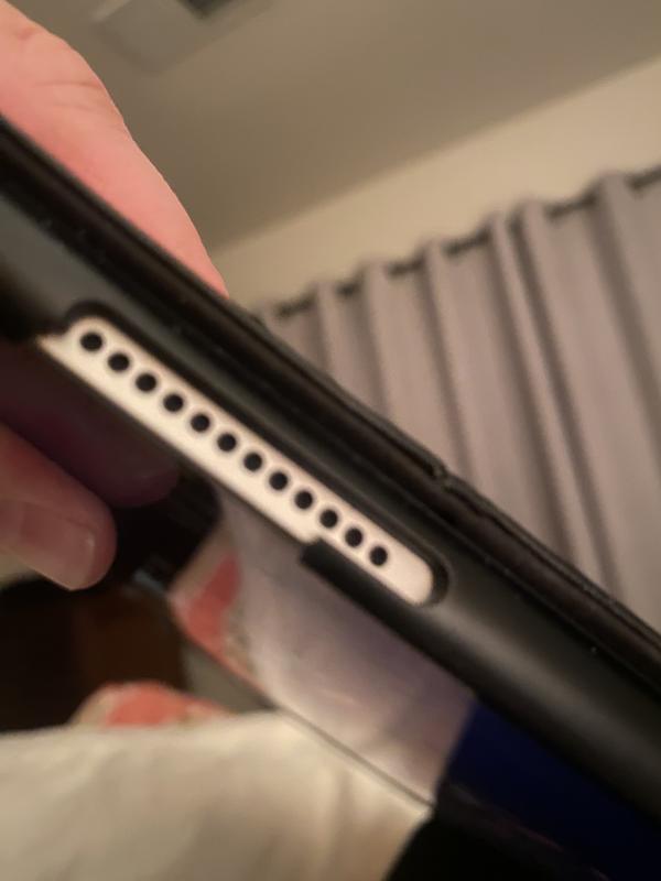 Very thin piece just around the speaker of IPad Air case