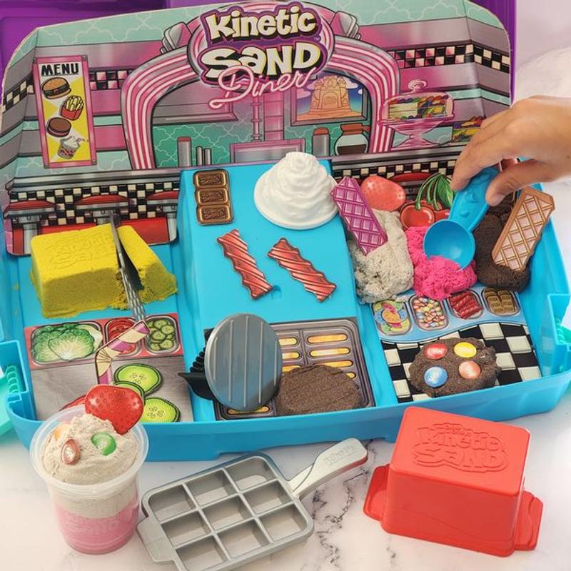Kinetic Sand Set Burger- und Eis-Bar mit Zubehör im Koffer