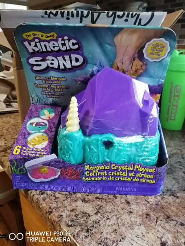 Kinetic Sand, Mermaid Crystal Playset, with Tools and Storage