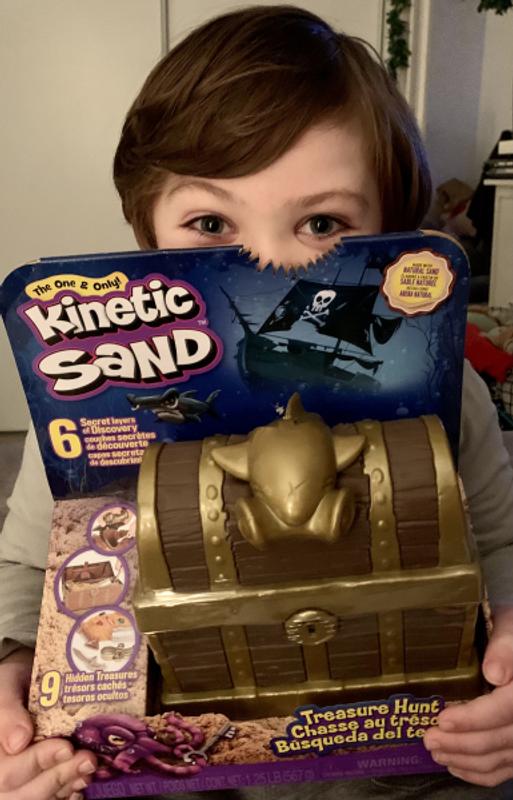 Kinetic Sand, Treasure Hunt Playset with 9 Surprise Reveals Rare Shimm