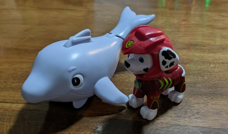 PAW Patrol Aqua Pups Marshall & Dolphin Toy Figure Set | Action Figure With Moving Dolphin For Kids Ages 3+ - View #4
