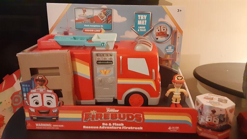 Disney Junior Firebuds, Bo and Flash, Action Figure and Fire Truck Vehicle