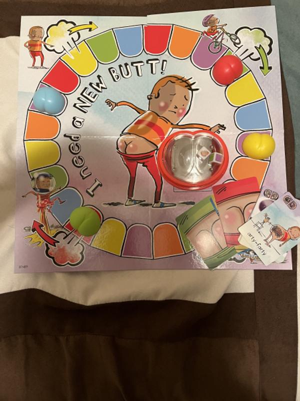  I Need a New Butt, The Game, Based on the Book with Butt Popper  and Butt Cheek Tiles Fun Game for Family Game Night, For Kids Ages 5 and Up  
