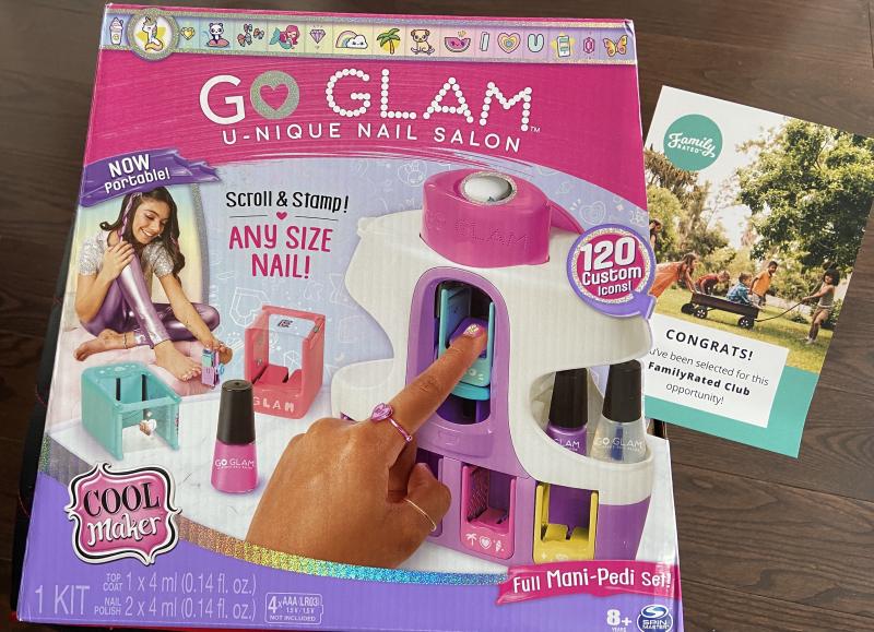 Cool Maker, GO GLAM U-nique 8 with Kids Kit 5 Toys Master Nail Dryer, Nail Pods Portable for up Spin | and Salon Design Ages and Stamper