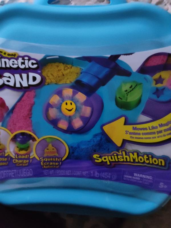 Kinetic Sand, SquishMotion with 1lb Pink, Yellow Blue Play Sand