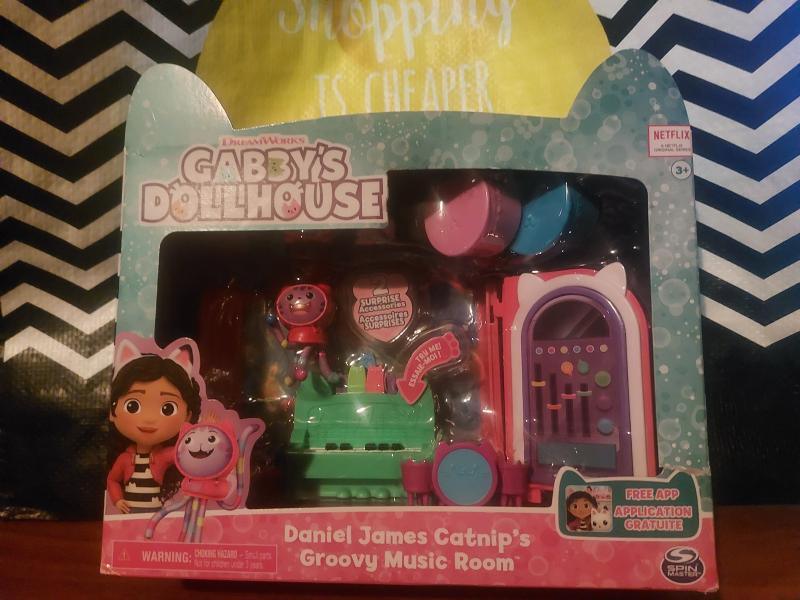 Gabby's Dollhouse, Groovy Music Room with Daniel James Catnip Figure, 2  Accessories, 2 Furniture Pieces and 2 Deliveries, Kids Toys for Ages 3 and  Up