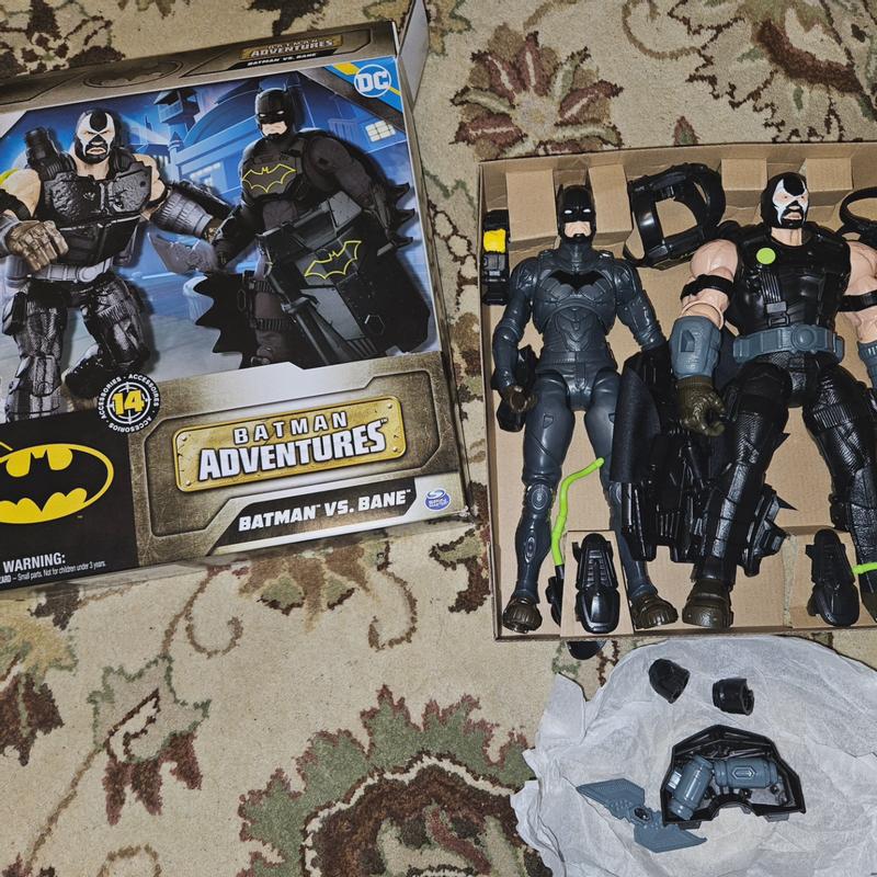 DC Comics, Batman Adventures Battle Pack, Bane and Batman Action Figures  Set, 14 Armor Accessories, 12-inch Super Hero Kids Toy for Boys & Girls