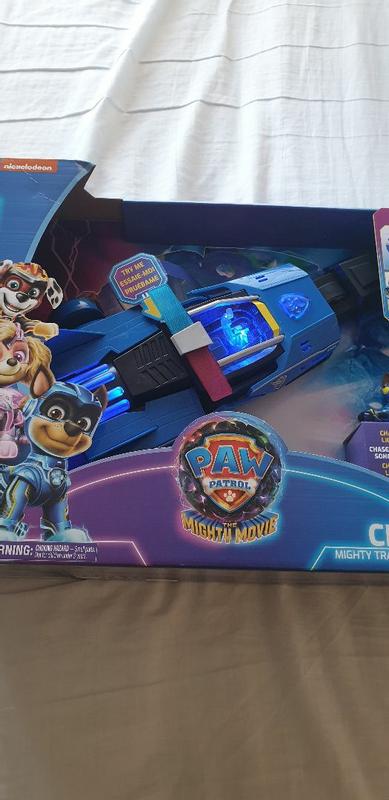 PAW Patrol: The Mighty Movie, Chase's Mighty Transforming Cruiser with  Mighty Pups Action Figure, Lights and Sounds