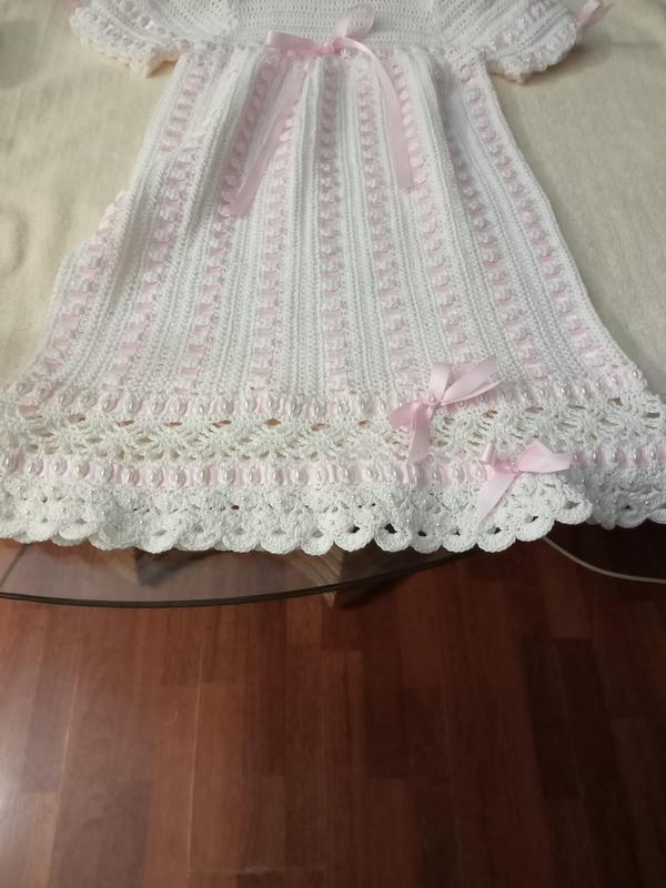 white christmas dresses Knit Christening Gown And Bonnet Pattern – Lion Brand Yarn main image 1
