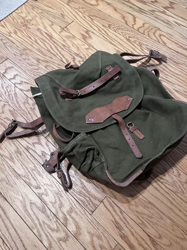 Romanian Military Surplus Combat Shoulder Bag with Leather Straps, Like New  - 726249, Military Messenger Bags at Sportsman's Guide