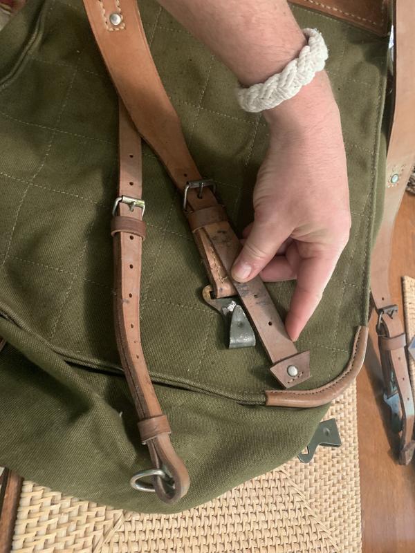 Romanian Military Surplus Combat Shoulder Bag with Leather Straps, Like New  - 726249, Military Messenger Bags at Sportsman's Guide