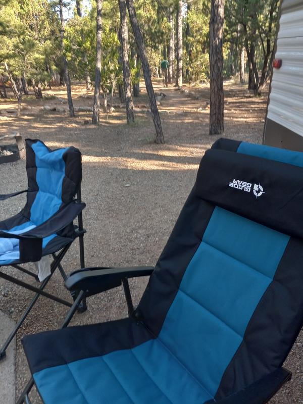 Guide Gear Oversized Camp Chair - 500 Lb Capacity, Padded Neck & Shoulder Support, Cup Holders & Storage Pockets, Blue/Black - View #8