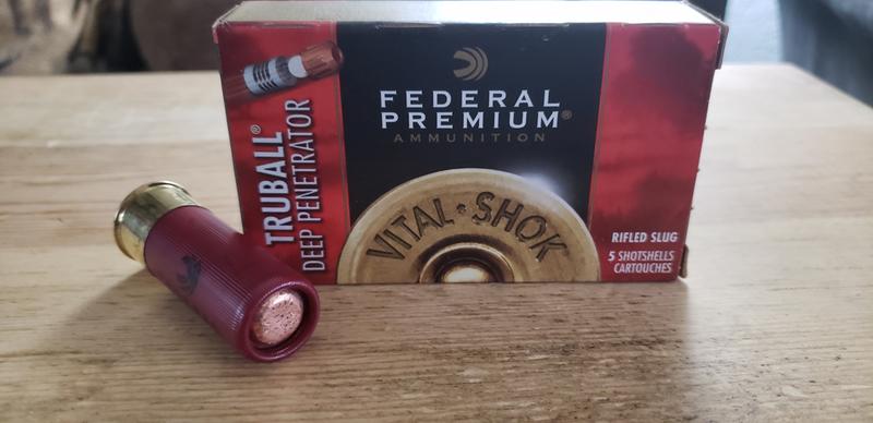 Federal Premium Vital-Shok TruBall Lead Rifled Slug 12 Gauge Ammo 5 Round  Box