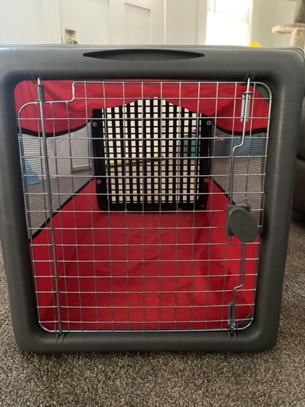 Sportpet Designs Travel Pop Up Crate Red for Dogs, Large, Red / Grey