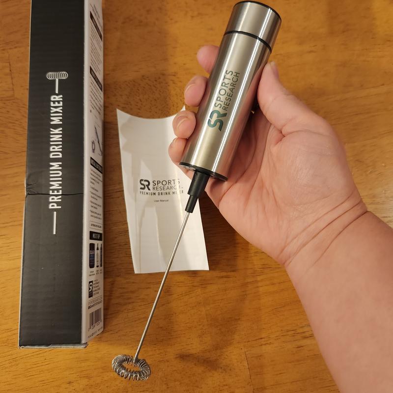 Sports Research Premium Drink Mixer - Stainless Steel Frother, Silver