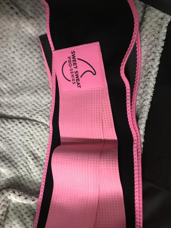 Premium Sweet Sweat 'Pro-Series' Waist Trimmer (Pink)  Waist Trainer Belt  with Adjustable Velcro Straps for better Back Support + Tighter Cinch  (Medium - Large) 