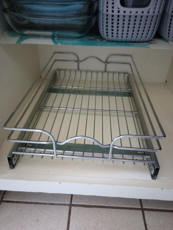 Rev-A-Shelf 5WB1-1222CR-1 12x22 Single Wire Basket Pull Out Cabinet Organizer